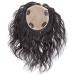 Yanamy curly real hair attachments 14 x 14 cm silk base crown attachment hair part for thinner hair 20.3 cm black natural black 20.3 cm