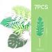 Luckious 7 PCS Tropical Leaves Cake Topper Palm Leaf Jungle Greenery Cake Topper for Hawaiian Themed Birthday Party Supplies - Elevate Your Celebration with Greenery - Buy Online on GoSupps.com