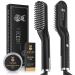 Beard Straightener for Men with FREE Beard Oil and Beard Balm Fast Anti-Scald Beard Straightening Comb Double Sided Ceramic Heated Beard Brush 3 Temperature Settings Portable for Travel and Home