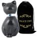 Palace Urns Cat Memorial Urn - Black, White Or Bronze - Cremation Keepsake for Pet's Ashes - Strong Metal Alloy, White Finish, 42 Cubic Inch Capacity - with Velvet Drawstring Bag - 8.25x4.25