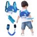 Lehoo Castle Reins for Toddlers Boys 4 in 1 Toddler Reins for Walking with Anti Lost Wrist Link Baby Reins Walking Harness Toddler Leash Harness (Whale Blue)