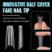 TOMICCA Long Coffin French Edge Nail Tips - 240pcs Half Cover Clear False Nails for Acrylic Extensions - 15 Sizes Half Cover-Long Coffin - Buy Online on GoSupps.com