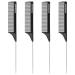 Goodofferplace 4PCS Hair Rat Tail Combs Parting Rattail Combs Teasing Fine Tooth Comb Metal Hair Pick Detangling Combs Set for Women,Girls for Curly,Braiding,Styling Hair(Black) Black1