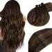 Vivien real hair treat extensions remy real hair extensions black ombre chestnut brown extensions real hair treats 40cm 100g #1b/6/1b 16 zo11 2-1 drinking #1b/6/1b