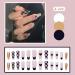 French Tip Press on Nails - Long T Press On Nails with Nail Tips Checkerboard Design Black Hearted press on nails Acrylic False Nails Cute Artificial Nails - Buy Online on GoSupps.com