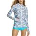TSLA Women's UPF 50+ Zip Front Rash Guard Hoodie - Colorful Palm, Medium - Buy Online on GoSupps.com