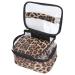 Double-Layer Leopard Makeup Bag - Large Capacity Portable Cosmetic Organizer for Travel - Buy Online on GoSupps.com