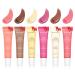 KIMUSE 6 Pcs Tinted Lip Butter Hydration Balm Set 6 Flavored Shades Hydrating Plumping Gloss with Hyaluronic Acid & Vitamin E Sheer Tint Non-Sticky | Vegan Lip Care Makeup for Dry Lips & Daily
