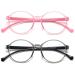 Kids Blue Light Blocking Glasses 2pack, UV Protection & Anti eyestrain Flexible TR90 Glasses for Kids Boys Girls Ages (3-10) (Transparent Pink+ Transparent Black)