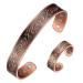 Biomag men's copper bracelet 99.9% pure copper magnetic bangle with 6PCs 3500 Gauss magnets for arthritis and joint pain relief adjustable bracelets Jewelry gift (copper)