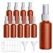 10*50ml spray bottle Portable refillable plastic atomizer Spray bottle Small for skin care water essential oil pharmacist perfume dust for air travel or outdoor sports (brown)