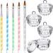 9 Pcs Acrylic Liquid Styling Tool Set Nail Art Bowl and Brush Set Includes 4 Glass Dappen Dish Bowl Clear Liquid Dappen Cup with Lid and 5 Acrylic Nail Brush Painting Drawing Brush Pen Kit