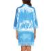 Women's Satin Silk Bathrobe - Oblique V-Neck Kimono Robe in Sky Blue | BESDEL - Buy Online on GoSupps.com