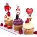 32 Pieces Valentine's Day Cupcake Toppers Love Heart Cake Decorations for Love Theme Wedding Engagement Party Favor Supplies - Buy Online on GoSupps.com