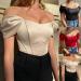 Womens Sexy Tube Top Off Shoulder Puff Sleeve Blouse | Slim Fit Fishbone Thread Breast Wrap Pullover - Beige - Buy Online on GoSupps.com