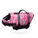 Vivaglory Ripstop Dogs Rescue vest For Small Medium Boat Dog Wallpage with improved buoyancy & visibility camouflage pink XS: 35-43cm (chest circumference) Tarnrosa