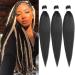 Leeven 20 Inch Pre Stretched Braiding Hair 3 Packs Ombre Medium Auburn EZ Braids Hair Extensions for Goddess Box Braids Pre Stretched Yaki Braiding Hair /1B# 20 Inch (Pack of 3) 1B
