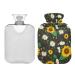 Hot water bottle 2L with lid yellow sunflower hot water bag for pain relief hand feet warmer winter