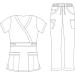 Dagacci Women's Scrub Set - Stretchy and Soft Y-Neck Top and Pants in Medium Black - Buy Online on GoSupps.com