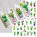 Floral Watercolor Nail Art Stickers - 5PCS Self Adhesive Decals for Girls and Women | Mushroom, Cactus, and Leaf Design | DIY Manicure Decoration - Buy Online on GoSupps.com