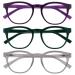 Opulize Blu - Reading glasses Blue light filter 3 Series Pack COULD FRING FREE SAME INFIDER THRIENIES IMPTIRE INFORMATION GAMING RESIGN Men Women BBB5-137 +2.00 Dioptries purple / green / ice cream