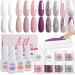 Aikker Acrylic Nail Dipping Powder Starter Kit Base and Activator Clear Set 13pcs Nude French Nails Art System No Need UV LED Cured AK09 French Set