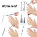 marQus Solingen Germany 7 Pcs Manicure Set - Nail Clippers, Tweezers, Grooming Kit - Mint - Ideal Gift for Women & Men - Buy Online on GoSupps.com