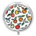 Round Pill Box Vintage Style Leaves Print 3 Compartment Medicine Pill Case Print Pill Organizer Decorative Metal Portable Pill Box Pocket Pill Box