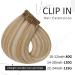 Vivien Clip-In Remy Real Hair Extensions - Light Blonde & Ash Blonde Highlights - 18 Inch 120g - #P27/60 - Buy Online on GoSupps.com