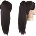 FESHFEN 16 Straight Drawstring Ponytail Extension Medium Brown - Pack of 1 | Natural Synthetic Long Ponytail Hairpiece for Women and Girls - Buy Online on GoSupps.com
