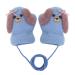 Infant Toddlers Lovely Mittens Winter Warm Cute Cartoon Gloves Dual Layers Plush Padded Knitted Gloves Mittens With Anti-Lost String for Baby Girls Boys 0-3 Years Old Dog Blue