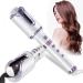 Auto Hair Curler Automatic Curling Iron Wand with 1" Large Rotating Barrel & 6 Temps & 3 Timer Settings Curling Iron with Dual Voltage Auto Shut-Off Fast Heating Spin Iron for Hair Styling Purple