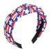 4th of July Headband | 4th of July Patriotic Hair Hoop | Soft Hair Decorations for Yoga Workout Makeup Housework Beach