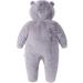 JiAmy Newborn Baby Hooded Romper Fleece Snowsuit Jumpsuit | Fall Winter Outfits | Grey 0-3 Months - Buy Online on GoSupps.com