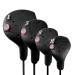 FRANKTECH Golf Club Covers, 4pcs or 1pc EVA Plastic Golf Head Covers for Driver Fairway Woods Hybrid, Driver Headcover with Pins, Fit All Right-Handed Golf Clubs, Easy On Off, Washable, Funny BLACK 4pcs SET