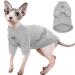 Iecoii sphynx litter clothing hairless cats T-shirts cats clothing soft cotton cat shirts for cats only sweater cat sweaters sweater vest with sleeves for sphynx cornish rex devon rex Peterbald l gray