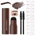 LXZJJM Eyebrow Stamp Stencil Kit - Long-lasting Smudge-free Brow Makeup | Natural and Smooth Texture | Multifunctional | Includes 10 Brow Shapes & Stamps | Reusable eyebrow stencils (03#dark brown)