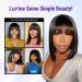 LUVME HAIR 10 Short Black Bob Wig with Bangs | Human Hair Yaki Straight Bob Wig | Glueless Minimalist 2x1 Lace Scalp | for Women - Buy Online on GoSupps.com