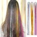 600 Glitter Metal Wire Hair Extensions Tinsel Straight Hair Accessories Holographic Dazzle Colour Straight Hair Extensions Ladies and Girls Hair Accessories (Gold Silver Pink) - Buy Online on GoSupps.com