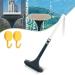 Cohbskj 2 in 1 Mesh Cleaner Brush 2 in 1 Multifunctional Screen Brush Window Screen Cleaner Brush Extendable Window Screen Cleaning Brush with Scraper Wet & Dry Dual Purpose (White)