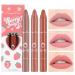 New Matte Lipstick Set 3 Colors Natural Velvet Crayon Lipstick for Women Makeup Non-sticky&Long Lasting 24 Hour Superstay Lip Gloss (Set C) Lipstick Set C 1.7*0.6*4.2 Inch
