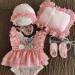 Yuehuam Newborn Photography Prop Girl Outfits Set - Baby Lace Romper, Hat, Pillow, Shoes & Skirt Clothes in Pink for Infant Photoshoot - Buy Online on GoSupps.com