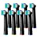 Yanaboo Toothbrush Heads Compatible with Braun Oral B Electric Toothbrushes Black Precision Clean Replacement Brush Head Fit Professional Care and More Vitality Pro Smart Genius Series (Pack of 8) 8c Black
