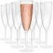 Tebery 18 Pack Clear Plastic Champagne Flute Mimosa Flutes 6Oz Disposable Wine Cocktail Glasses for Home Daily Life Party Wedding Toasting Drinking