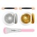 Lofuanna Chrome Nail Powder 2 Jars Holographic Gold Sliver Chrome Pigment Powder Mirror Glitter Effect for Nail Art Deco with 2pcs Eyeshadow Sticks and Dust Brush 0.5g/Jar