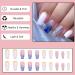 24Pcs Glitter Square False Nails French Tips Blue Shards - Removable Artificial Nails with Nail Glue for Women and Girls - Buy Online on GoSupps.com