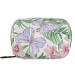 Pfrewn Pill Organizer Case 7 Day Tropical Butterfly and Pink Orchid Travel Pill Box with Zipper Portable Small Weekly Vitamin Medicine Supplement Holder Pouch Bag