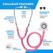 Primacare DS-9290-PK Adult 22 Inch Stethoscope - Lightweight Aluminum Double Head Flexible - Pink - Perfect for Diagnostics & Screening - Buy Online on GoSupps.com