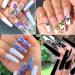 Blue Butterfly Nail Art Stickers Decals - 6 Sheets Self Adhesive Manicure Tips for Women and Girls - Buy Online on GoSupps.com