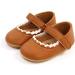 Baby Girls Mary Jane PU Leather First Walking Shoes | Anti-Slip Infant Princess Shoes (Size 0-6 Months) - Brown - Buy Online on GoSupps.com